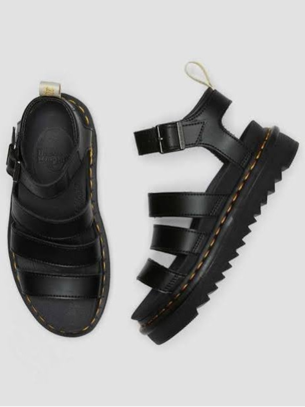 Dr. Martens Kids Black Strappy Lug Sole Sandals